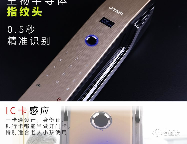 珈门智能锁 JM-Q10家用防盗门智能锁