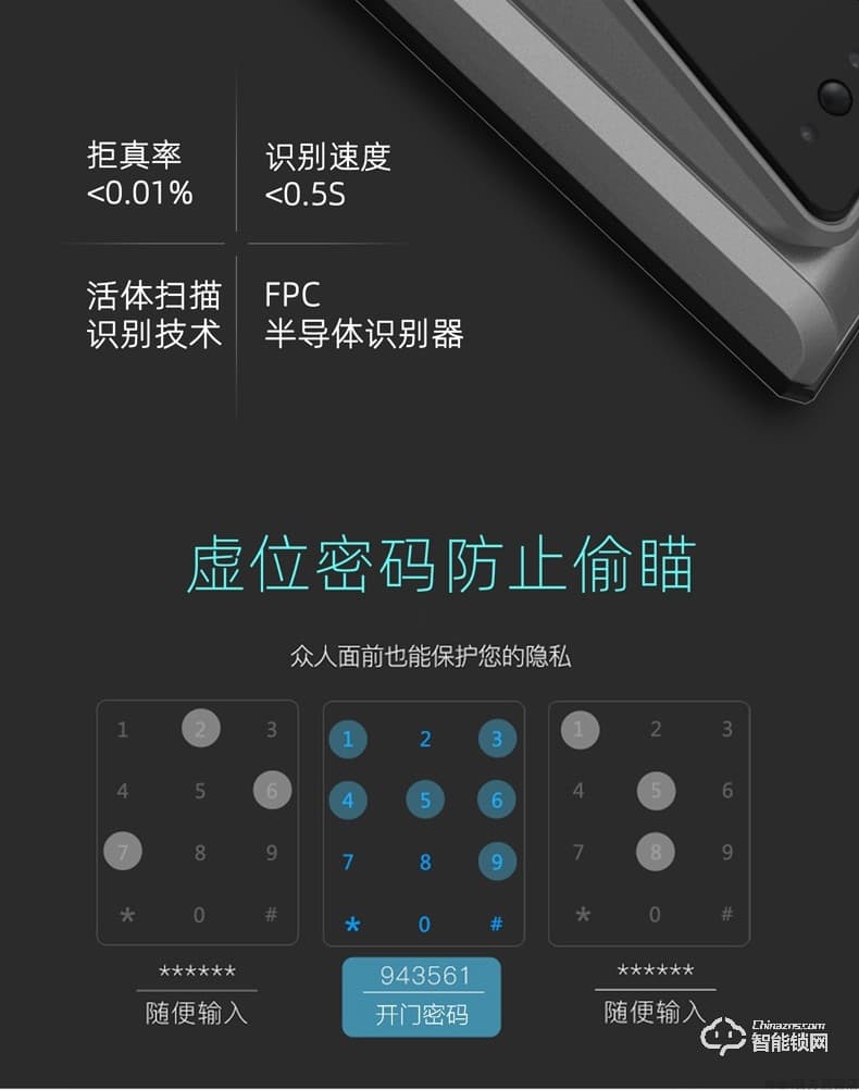 RNBN智能锁 V9人脸识别门锁智能锁指纹锁