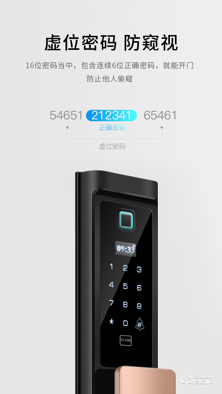 慧嘉智能锁 HJ-F8家用防盗门密码锁
