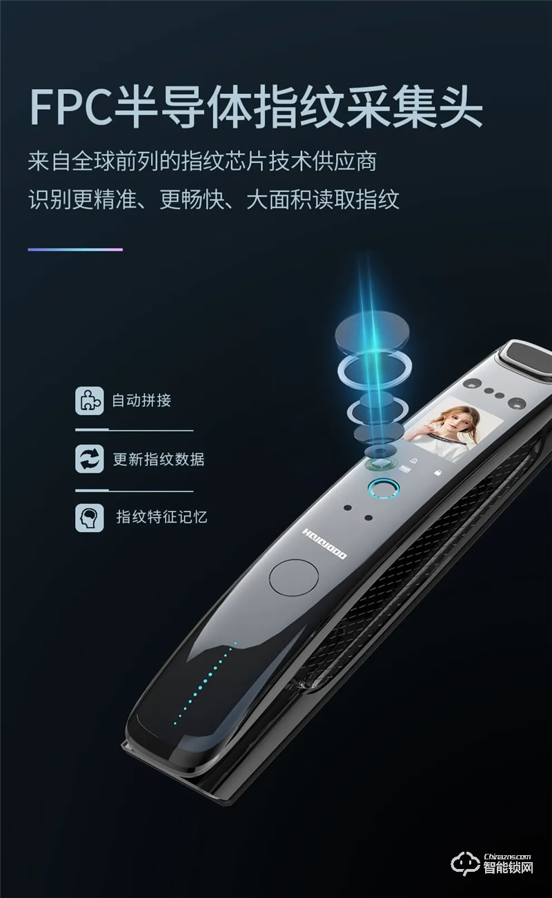 皇家金盾人脸锁 F60全自动人脸指纹密码锁
