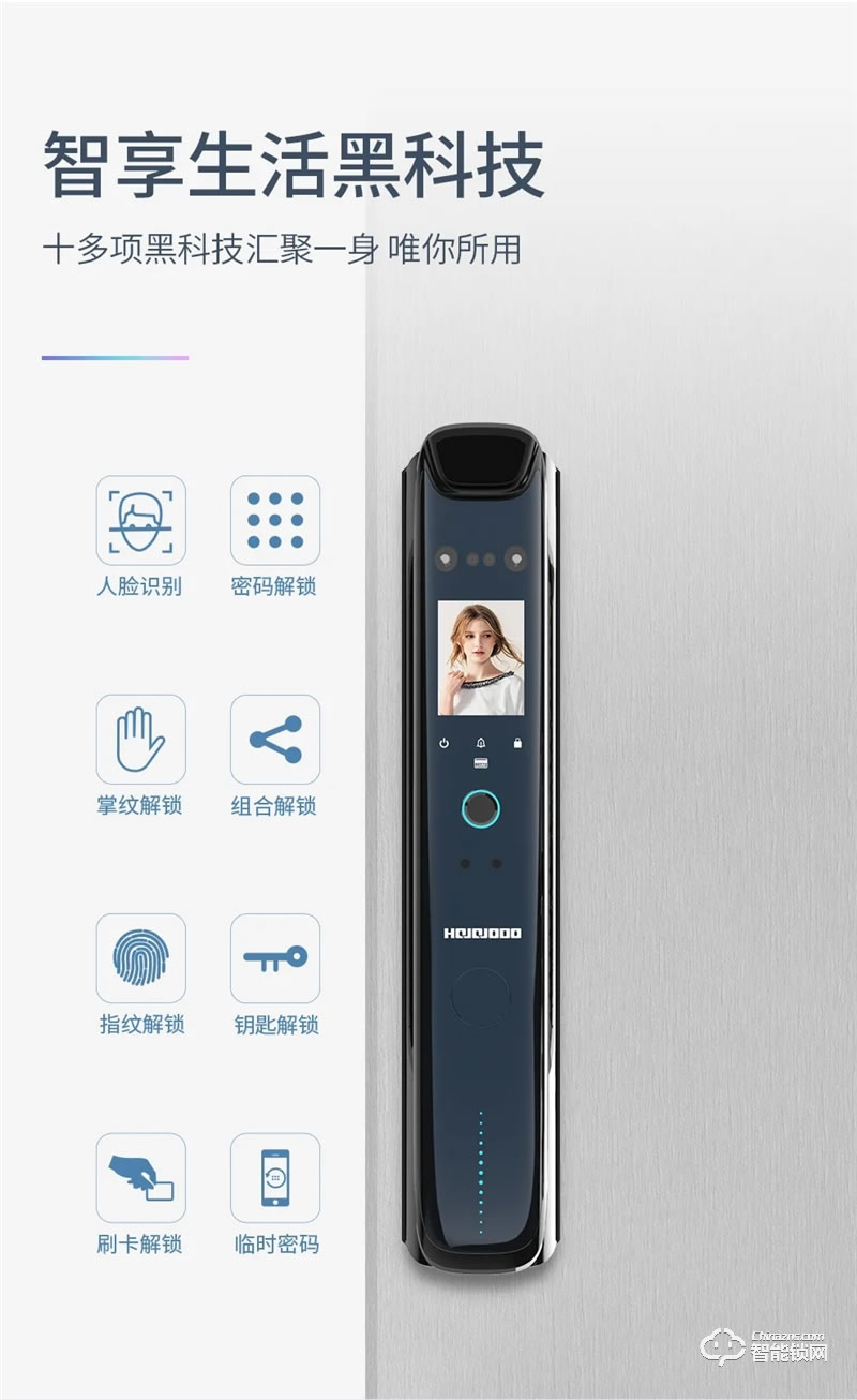 皇家金盾人脸锁 F60全自动人脸指纹密码锁