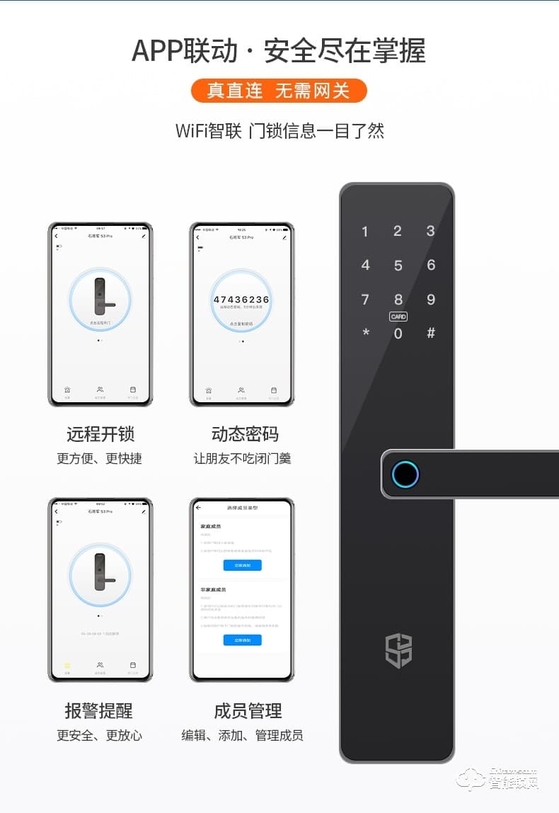石将军智能锁 S3Pro家用防盗门智能门锁密码锁