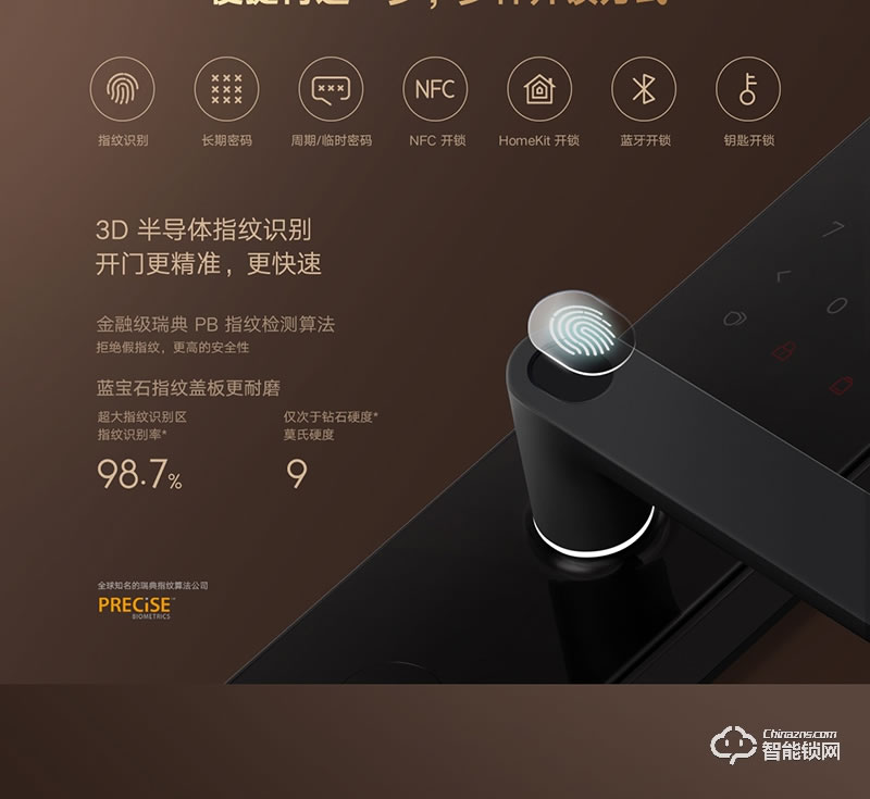 小米智能锁 1S家用直板密码锁电子锁