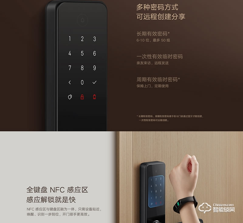 小米智能锁 1S家用直板密码锁电子锁