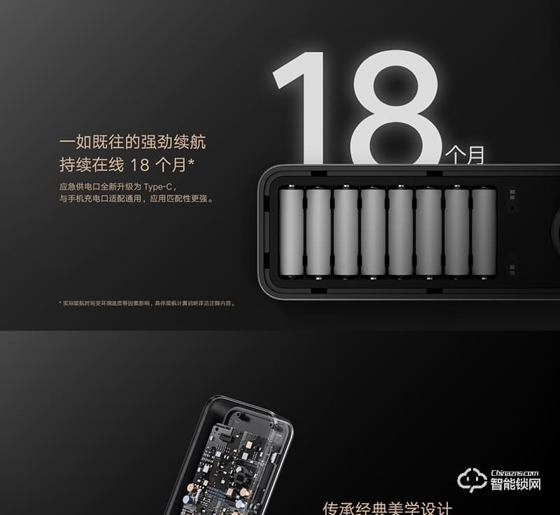 小米智能锁 1S家用直板密码锁电子锁