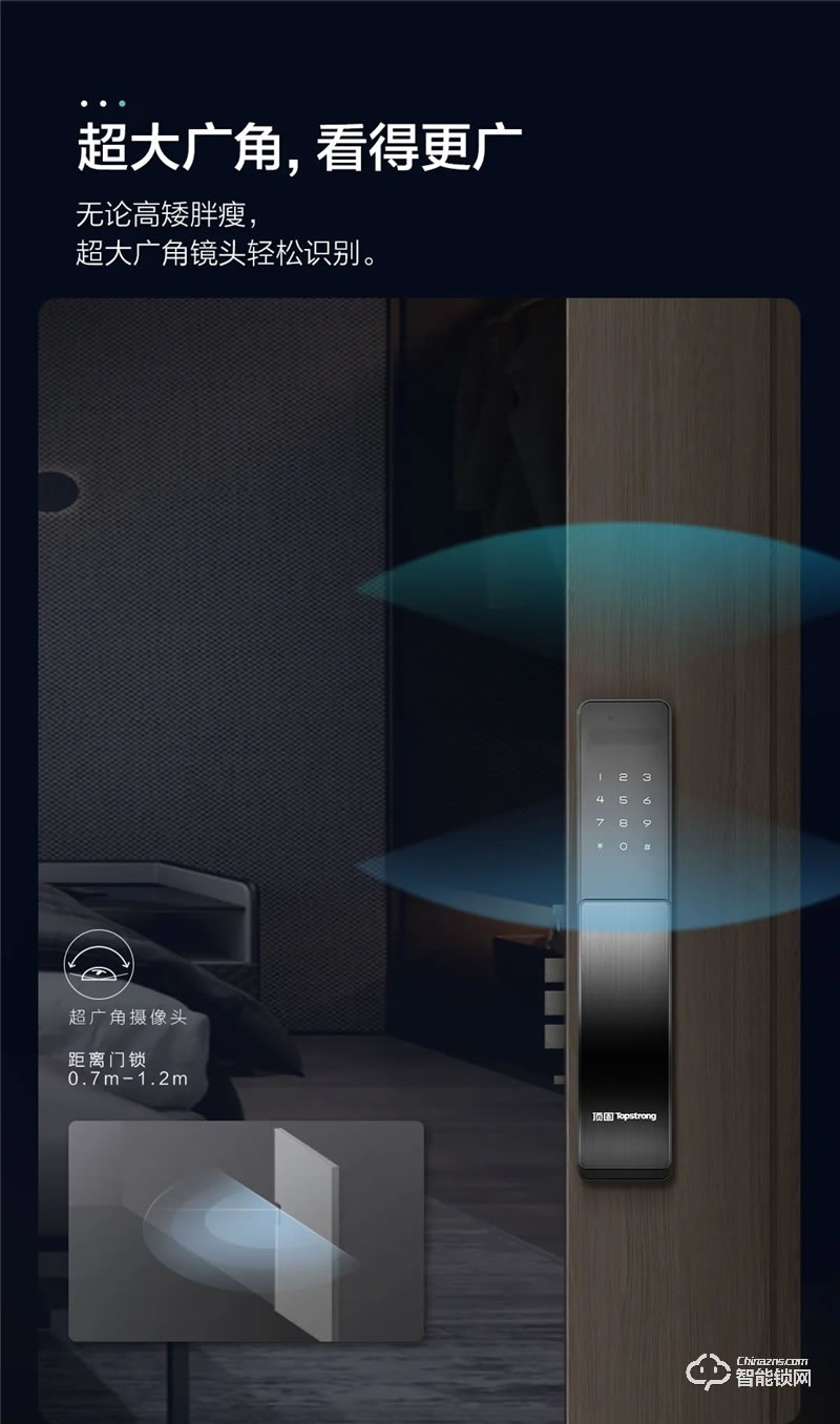 顶固智能锁 T8F-3D人脸识别智能锁