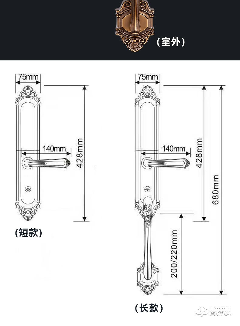 银驰中式别墅指纹锁 IPX-4智能防水防冻