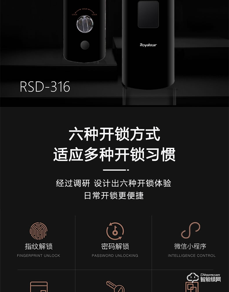 荣事达智能锁RSD-316 全程语音导航