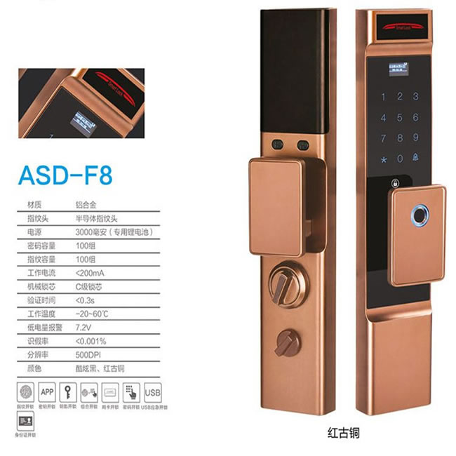 爱狮盾智能锁_爱狮盾智能锁 ASD-F8半导体智能锁