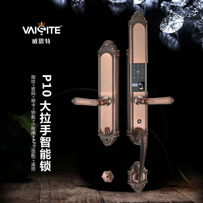 威思特智能锁-威思特智能锁 P10豪华别墅大拉手智能指纹锁