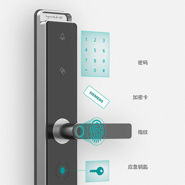 西门子智能锁-西门子指纹锁 家用防盗门十大品牌智能门锁