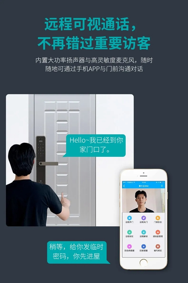 豪力士智能锁A3-2：人脸指纹锁和猫眼指纹锁三大新品全新上市