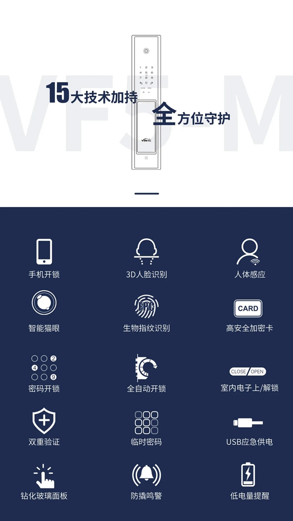 新品上市 | 因特VF5-M人脸识别全功能智能锁