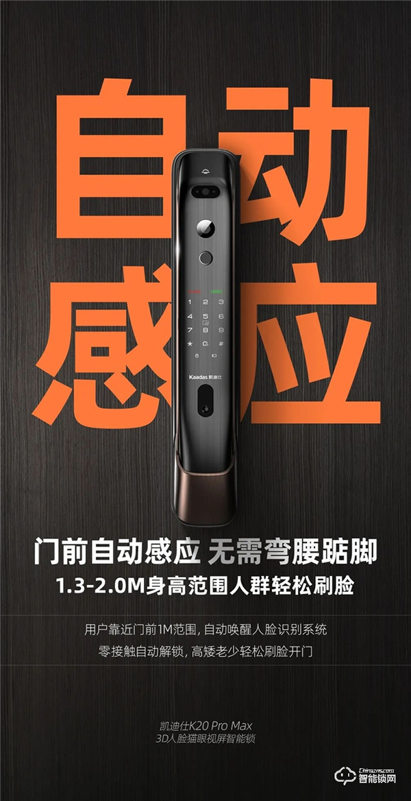 旗舰新品全球首发 | 凯迪仕K20 Pro Max 3D人脸猫眼视屏智能锁，解锁满级守护力！